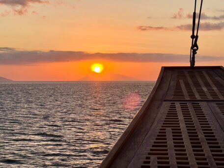 a sunset over the ocean